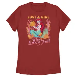 Women's Disney Ariel Just a Girl Who Loves Fall T-Shirt