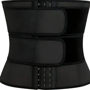 Women's Stretchy Neoprene Waist Trainer - Compression Shapewear Belt with Adjustable 3-Row Hooks & Velcro Strap for Posture Support