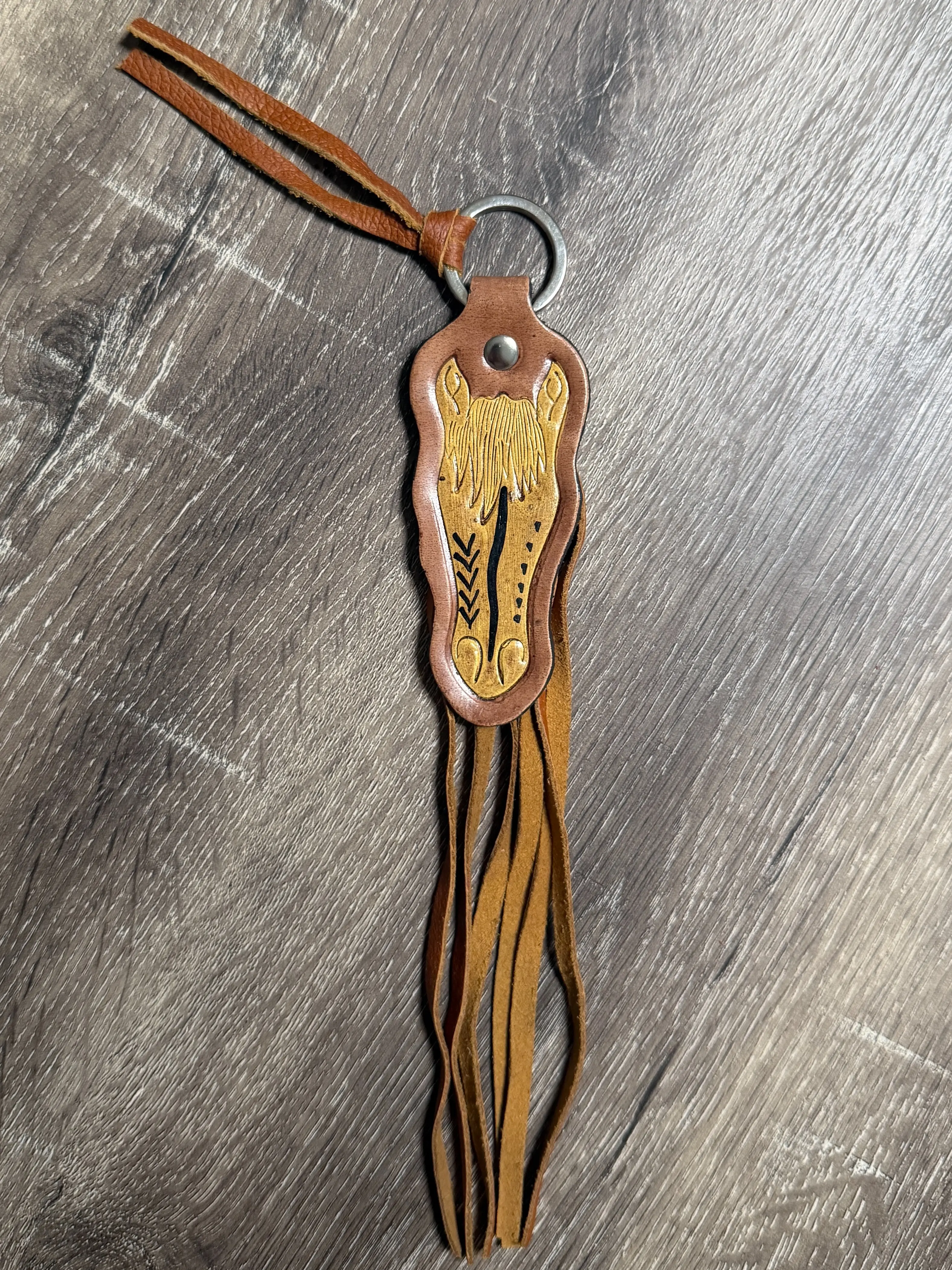 Leather Horse Keychain