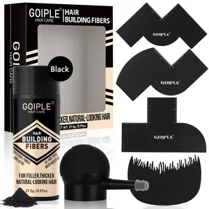 Goiple Hair & Beard Styling Set, Black Hair Fiber with Pump Dispenser & Application Card, Waterproof Volumizing Spray for All-Day Hold