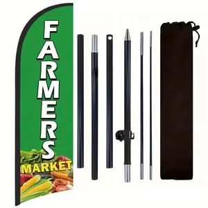 Farmers Shop Flag, Farmers Flag Used In Farmers Shop,Polyester Advertising Flag for Farmers Shop, with Flag Pole and Ground Stake, Farmers shop sign, Farmers banner decoration flag, Farmers outdoor advertising promotion