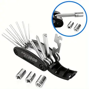 Carbon Steel Multi-Tool for Road and Mountain Bikes - Chain Tool, Chain Breaker, Bike Multitool, Tire Repair Kit with 12 Precision Tools