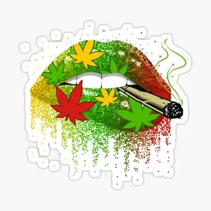 Sexy Dripping Jamaican Lips Vinyl Sticker