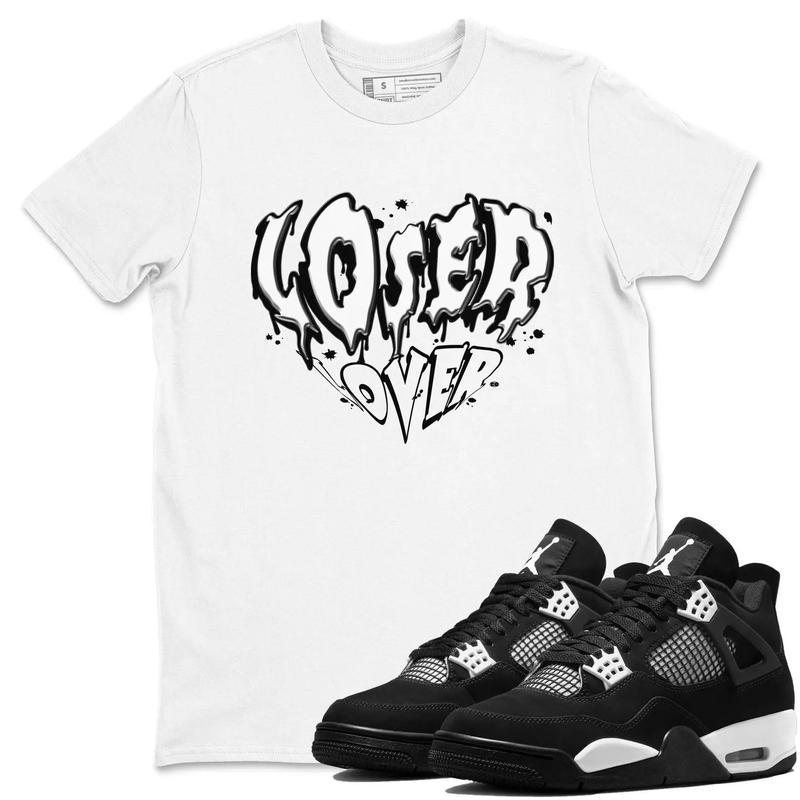 Unisex T-shirt to match Jordans 4 Retro White Thunder - Melting Loser Lover. 100% Cotton for Casual Wear. Comfortable Summer Unisex T-Shirt to match Jordan Sneaker. Streetwear Style. urban outfitters