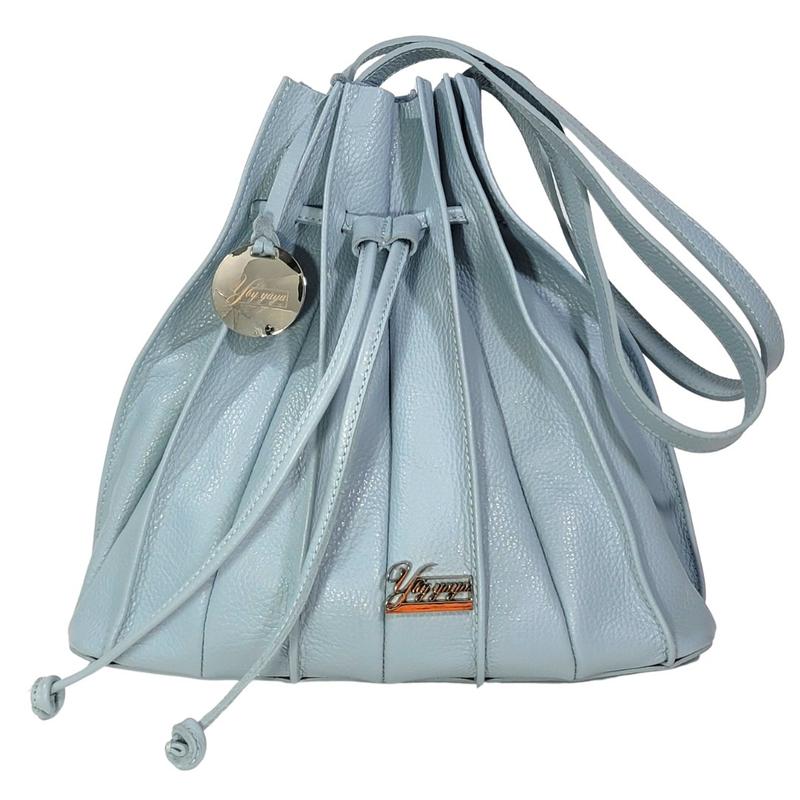 YBY Bella Bag - Signature Pink Pebble Leather Bag with Adjustable Strap & Zippered Pouch - Elegant & Versatile Boston Bag Made in Italy