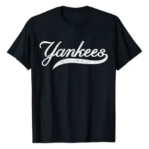 Yankees Heart Vintage Retro Men Women T-Shirt Women's 100% Cotton Casual T-Shirt, Soft And Breathable Fabric, Relaxed Fit Short Sleeve Crew Neck, Perfect For Everyday Wear, Outdoor Activities, Travel, And Layering, Effortlessly Stylish And Comfortable!