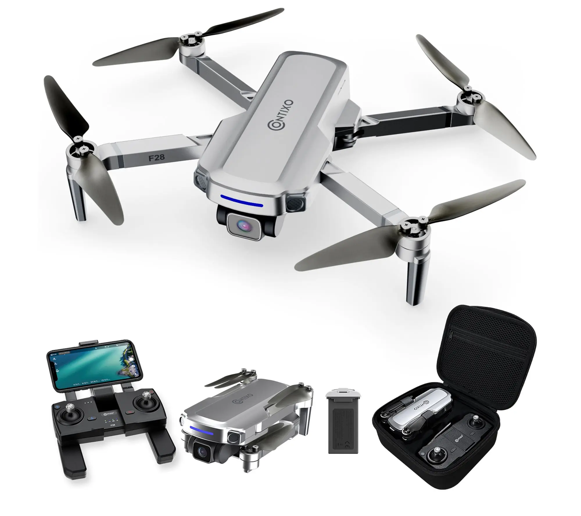Contixo F28 Foldable GPS Drone 2K FHD Camera w/Carrying Case Contixo F28 Foldable GPS Drone 2K FHD Camera w/Carrying Case