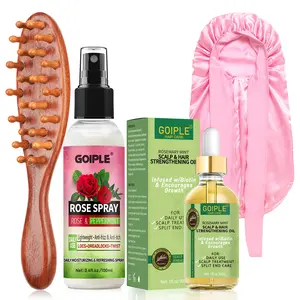 Rose Water for Hair Loc Spray Refreshing for Locs Rose Water Hair Scalp Moisturizer Hydrating Dreadlock | Loc Brush for Dreads Comfortable Massage Wide Tooth Comb & Rosemary Oil for Hair Growth Set