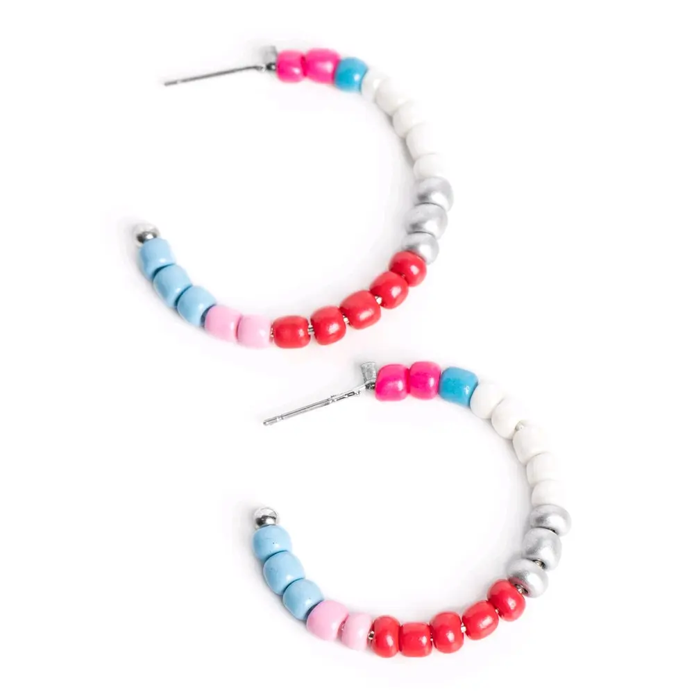 Hoop Earrings Female Casual Plastic Retro