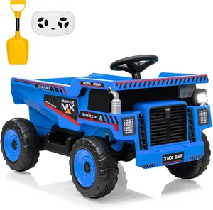 12V Kids Electric Ride-On Dump Truck with Remote Control, Detachable Shovel, Electric Dump Bed, Music, LED Lights, Spring Suspension, Trike (Toys & Hobbies, Sports & Outdoor Play Ride-On Toy)