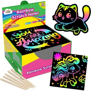165 count Rainbow Scratch Paper Art Notes - Crafts for  Ages 4-8, Classroom Prizes, 1st 2nd 3rd Grade School Activity Bulk, End of Year Student Gifts from Teacher