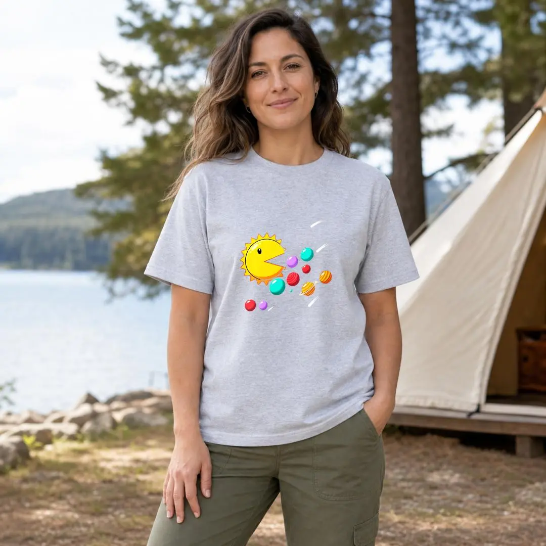 XTAUTO Funny Solar System - Astronauts Space Video Games T-Shirt