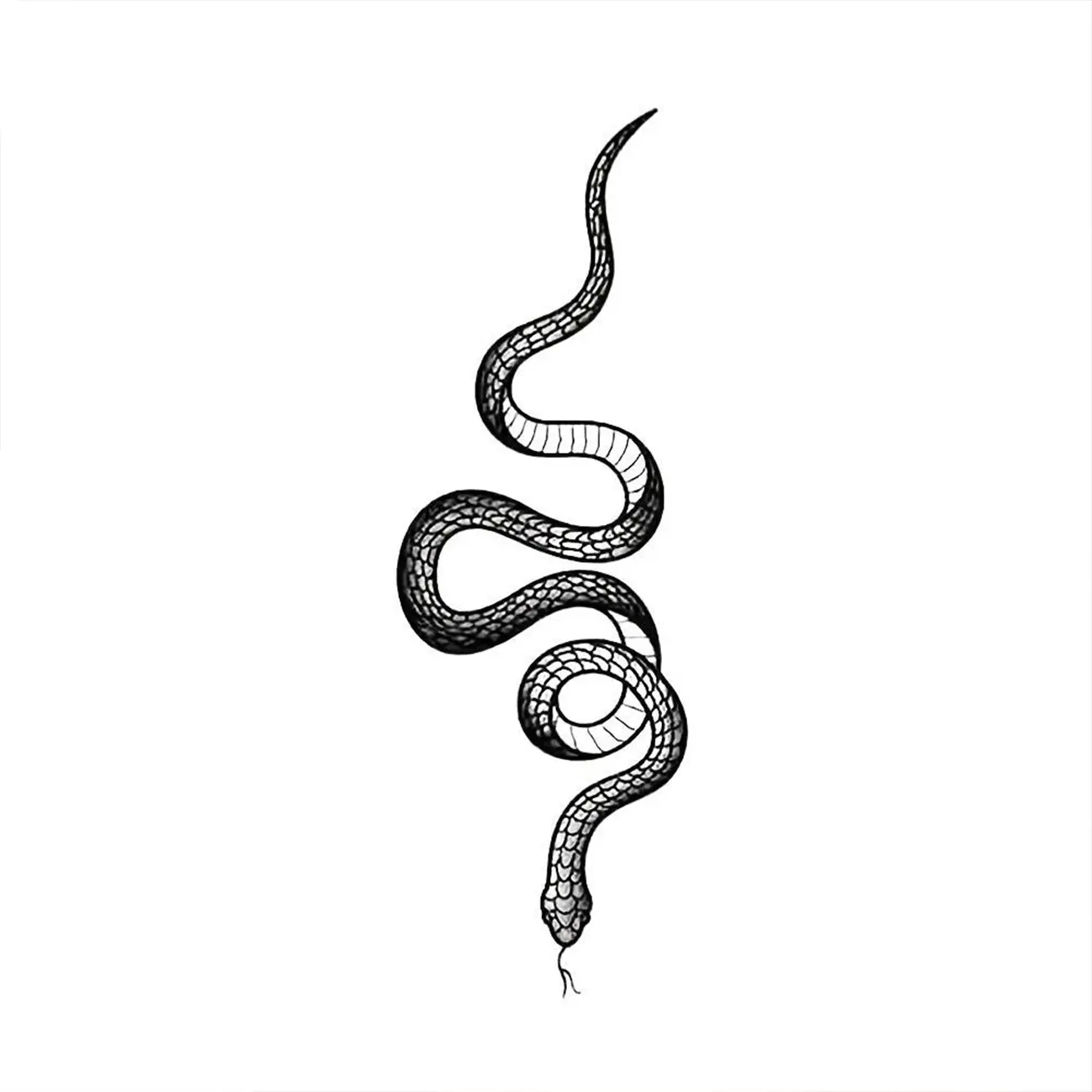 Snake Design Temporary Tattoo, Symbolizes Wisdom & Mystery, Waterproof Long-Lasting Fake Tattoo Sticker, Body Fake Tattoos, 1 Sheet