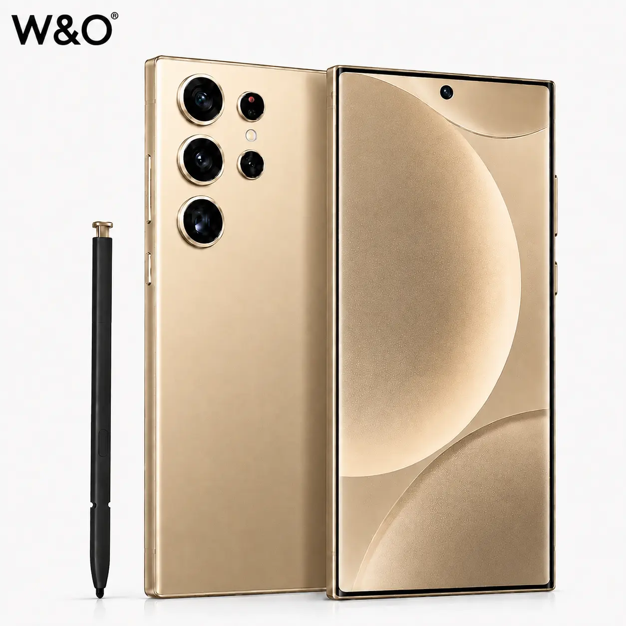 W&O Android 14 Smartphone, 12GB+512GB, 6.8" HD+ Large Screen, 6800mAh Battery, 50MP Camera, Built-in Stylus, Dual SIM, microSD Expandable Storage