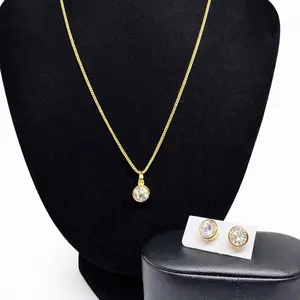 69 Classic Elegant 14K Gold Laminated Set – Necklace with Pendant & Stud Earrings