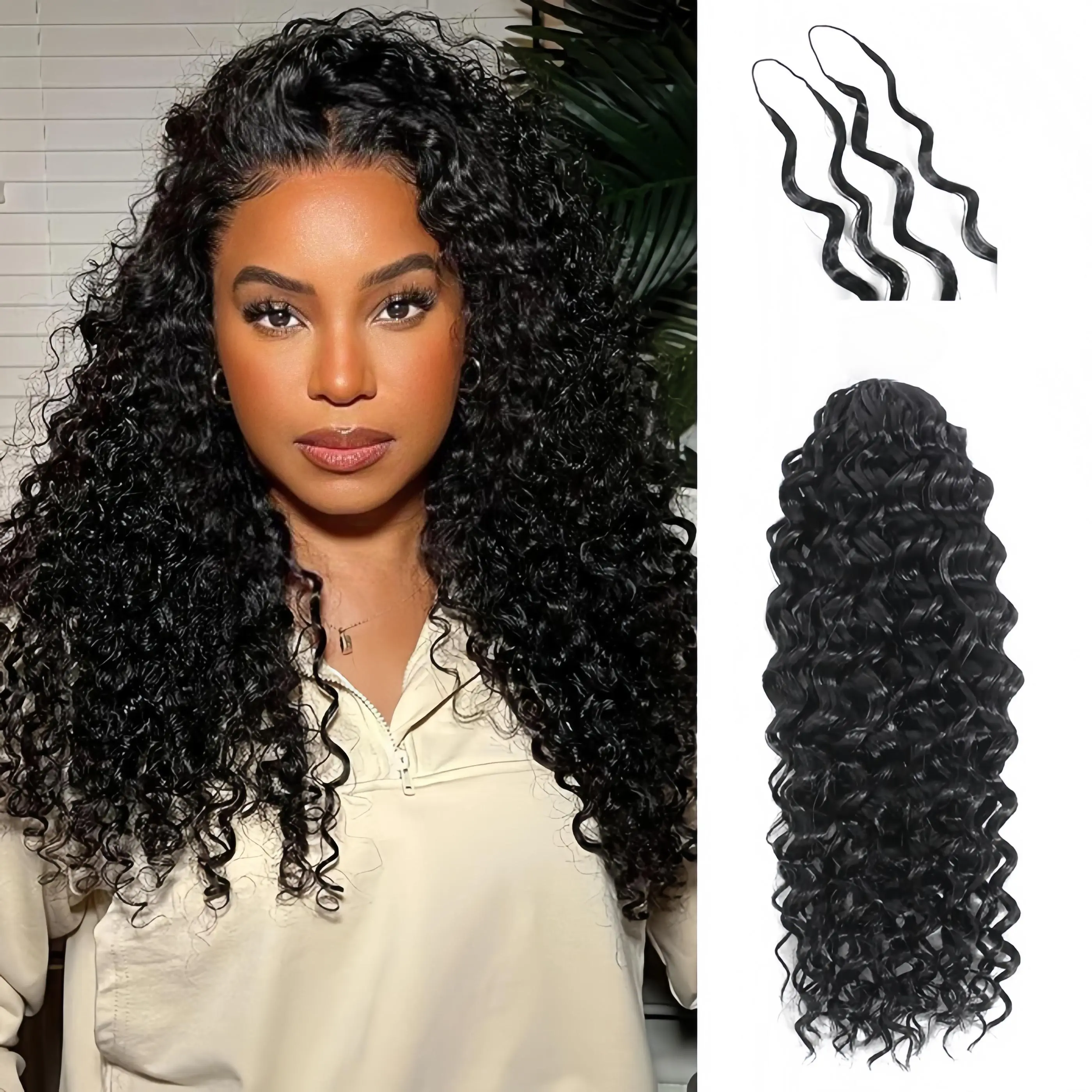 Cheetahbeauty Water Wave Human Hair Crochet Extensions - Pre-Separated for Miracle Knots Boho Braids, Fashionable Hair Accessories Set, 50g/Pack, 4-5 Packs for Full Head #tiktokshopsummersale, Hair Braids