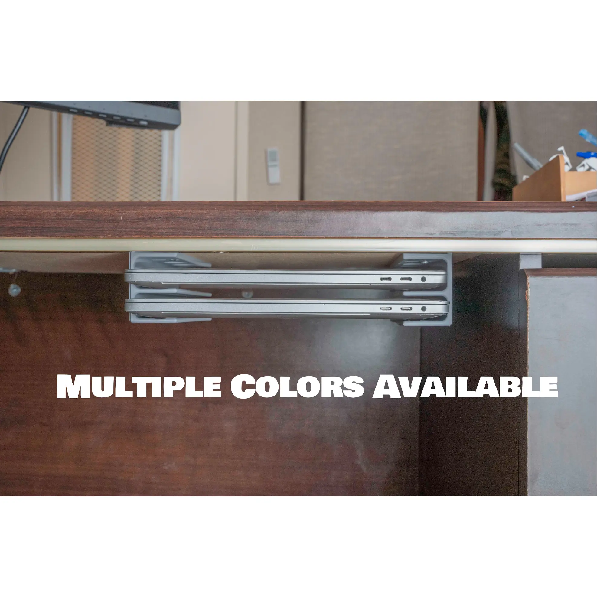 Double Laptop Under Desk Mount/Holder | Fits 2 laptops