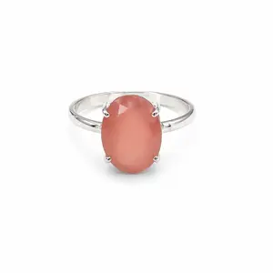 Yaya's One-of-a-Kind Pink Guava Quartz Sterling Silver Ring - Size 8 - ID 126