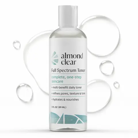 Almond Clear 5% Mandelic Acid Exfoliating, Hydrating Face Toner, 3 Oz