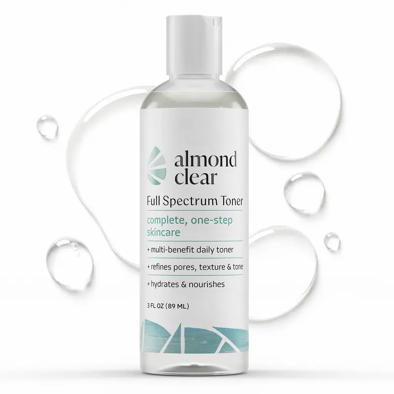 Almond Clear 5% Mandelic Acid Exfoliating, Hydrating Face Toner, 3 Oz