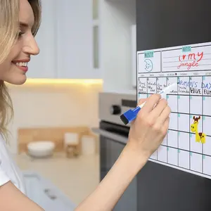 Magnetic Dry Erase Board for Refrigerator - Reusable Kitchen Message Board with Strong Magnet, Easy to Clean for Grocery Lists, Reminders & Family
