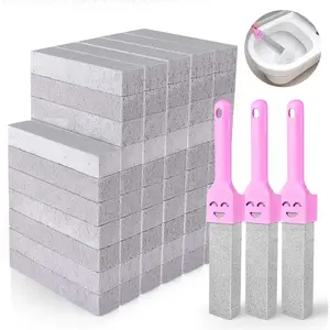 60 Pack Pumice Stone with 3 Handle for Toilet Cleaning Bowl, Pumice Stone Toilet Bowl Cleaner Remove Toilet Bowl Hard Water Rings Suitable for Cleaning Toilet Bathroom Kitchen Sink