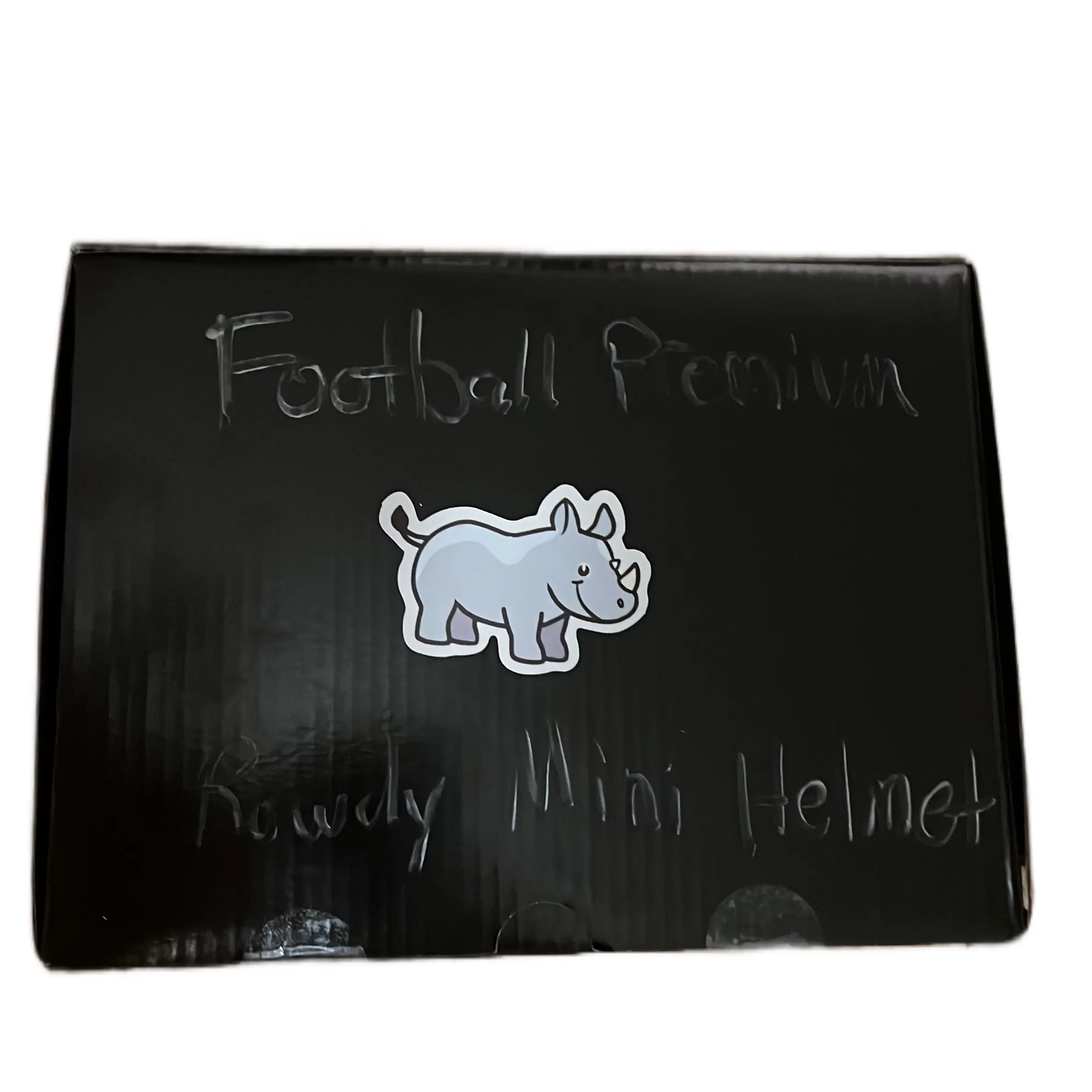 Autographed Football Rowdy Mini Helmet Box