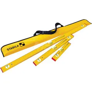 STABILA Level Kits, Level Kit Type: Box Beam & Torpedo Level Kit, Maximum Measuring Range (Feet): 48, Contents: 12" Torpedo Level, 24" Box Beam Level, 48" Box Beam Level, PSC Code: 5210 29840