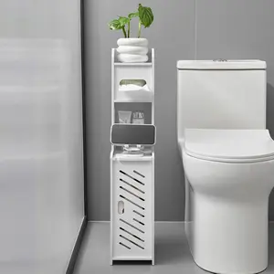 Toilet Paper Holder, Large Capacity Ultra-Thin Bathroom Storage Cabinet, Compact Space-Saving Organizer, Bathroom Storage Cabinet, Standing Pedestal Cabinet