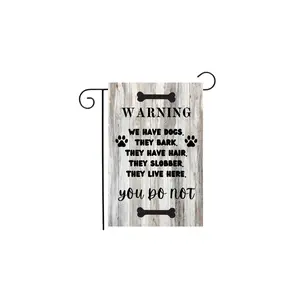 "Warning" Dogs Slobber Garden Flag 12"x18"