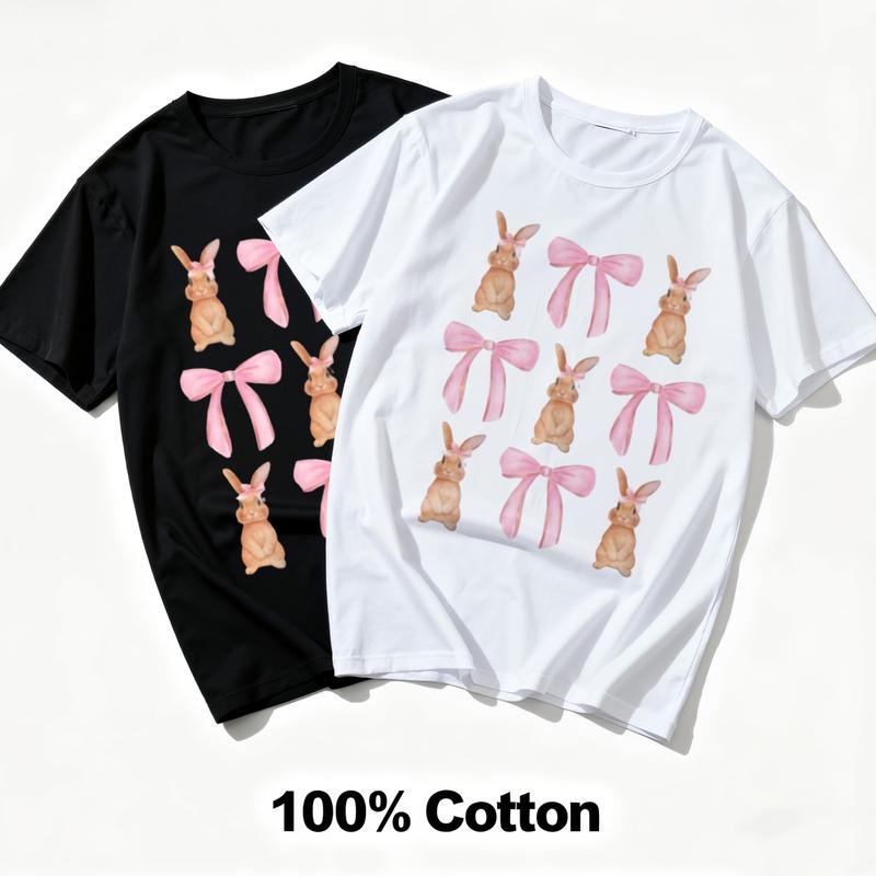 Coquette Bunny Shirt, Easter Bunny TShirt, Easter Graphic Tee, Pink Bows Easter Shirt, Cute Easter Tee, Girly Easter Shirt, Easter Gift