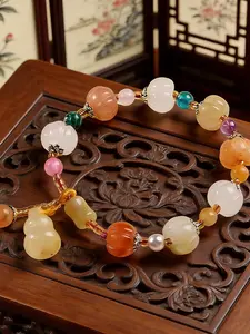 National Style Pumpkin Bracelet, Beaded Bracelets, Trendy Fashion Accessory for Women & Girls, Perfect Gift Idea for Special Occasions