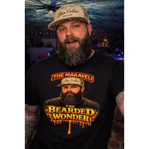 The Bearded Wonder T-Shirt | Bearded portrait, QR code back