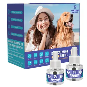 SoothePaws Dog Calming Pheromone Refills Only | Choose 2/4/6 Pack (48 ml Each) | For SoothePaws Plug-In Diffuser | ~30 Days per Refill | Unscented & Drug-Free | Helps Reduce Barking, Chewing, Spraying & Restlessness | Covers up to ~700 sq ft per diffuser.