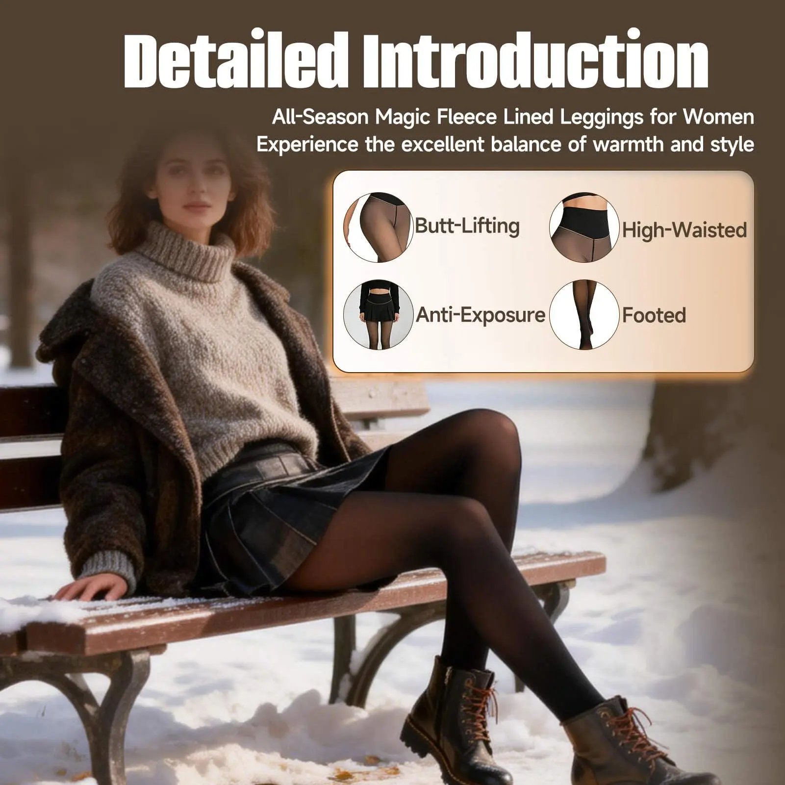 2026 NEW Womens Winter Compression Band One Seamoption Original Magic Fleece Lined Leggings S to XL 2 Shades Closed Foot Fleece Tights Fur Basic Minimalist Style Women's Bottoms Fit