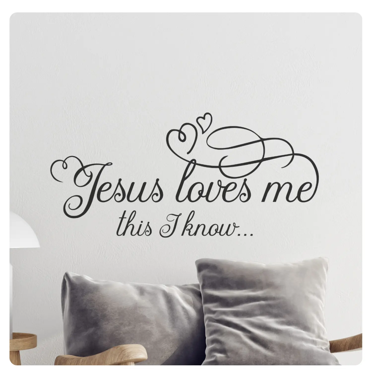 Classic Religious Bible Verse Decorative Lettering Wall Stickers - Easy-Remove Christian Vinyl Slogan "Jesus Loves Me This I Know", Inspirational Home Decor Art for Bedrooms, Ideal Gift for Families of Faith, Baby Showers, Ideal Gift For Home Rooms, Flat