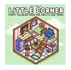 Little Corner: Comfy Coloring Book for Adults and Teens, Featuring Super Cute Designs of Hygge Spaces for Relaxation