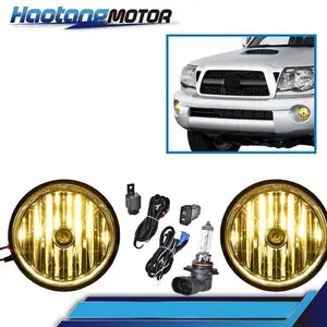 CROSSDESIGN Fit For 2005-2011 Toyota Tacoma Bumper Yellow Fog Lights Lamps With Bulb/Switch