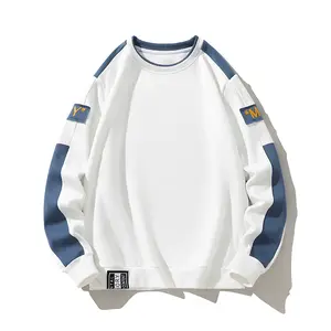 Men's Casual Color - Block Pullover - Stylish Patches & Relaxed Fit