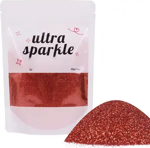 Multicoloured Holographic Extra Fine Glitter Packs, 100g/3.5oz Chinese Red Glitter for Tumbler, Candle & Slime Making, Festival & Eyeshadow Craft Supplies