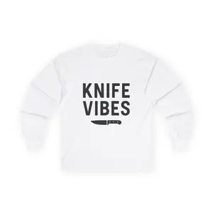Knife Vibes Long Sleeve Tee, Fun Cooking Shirt, Gift for Chefs, Kitchen Humor Apparel, Unisex Culinary Top