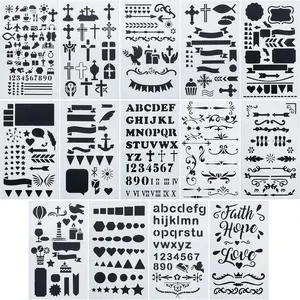 -  Journaling Stencil Set, 4.2 x 7 Inch, 14 Sheets, Plastic Stencils for Planners and Journals