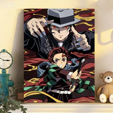Demon Slayer Anime Hashira All Members Poster, Tanjiro Kamado Decorative Wall Art, Anime Home Decor for Bedroom Living Room, Waterproof Fade-Resistant, Ideal Gift for Anime Fans