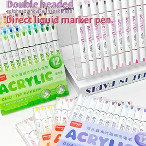 Guangna Dual-Head Liquid Markers, Ideal for DIY Crafts & Graffiti Art, Large Capacity Non-Stress Coloring Pens, Perfect Gift for Artists