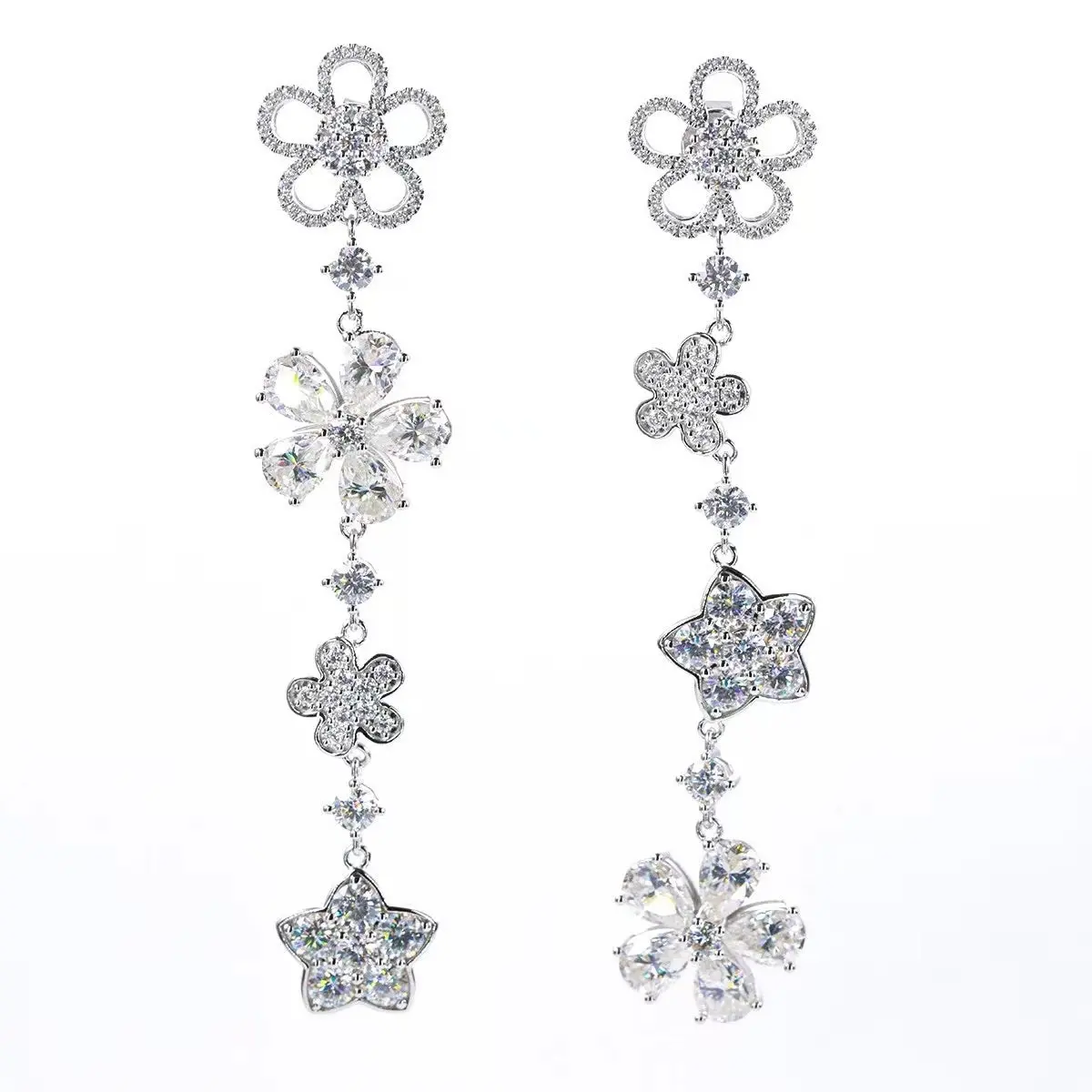 SPARKLE&REFINED 2024 FaFa Collection Bloom Moissanite Dangle Earrings