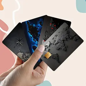 4 Pcs World Map Stickers for Credit Card Debit Card Room Key Multi Purpose Decal Decoration