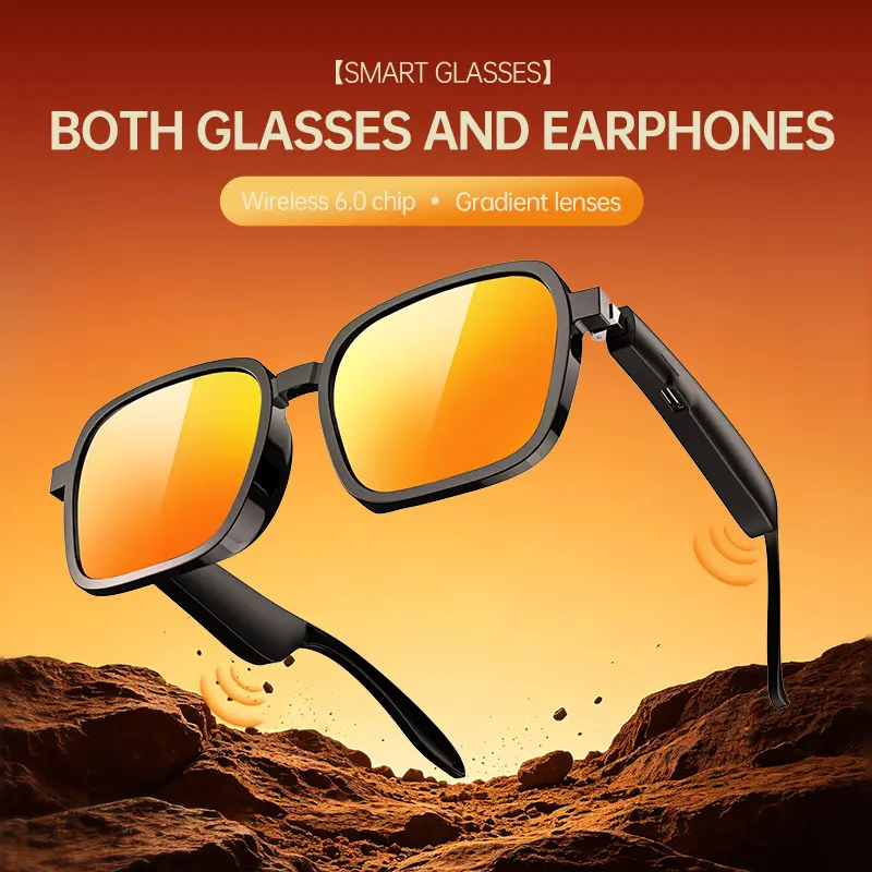 XG93 Wireless 5.3 Wearable Smart Glasses Headphones, Outdoor Sports Sunglasses with Music Playback and Call Functionality