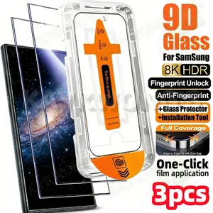 KAYKWONG'S 3-Pack Tempered Glass Protective Screen Protector Kit, Includes Installation Tools, Compatible with Samsung Galaxy S22/S23/S24/S25/S26 Series, High-Quality 9h Hardness, Accessories