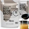 Ketostat  Beef Bone Broth  Packets - 12 Ct, 18g Protein, 16g Hydrolyzed Collagen, Instant Soup Mix, Made in USA Colagen. Soup Powder