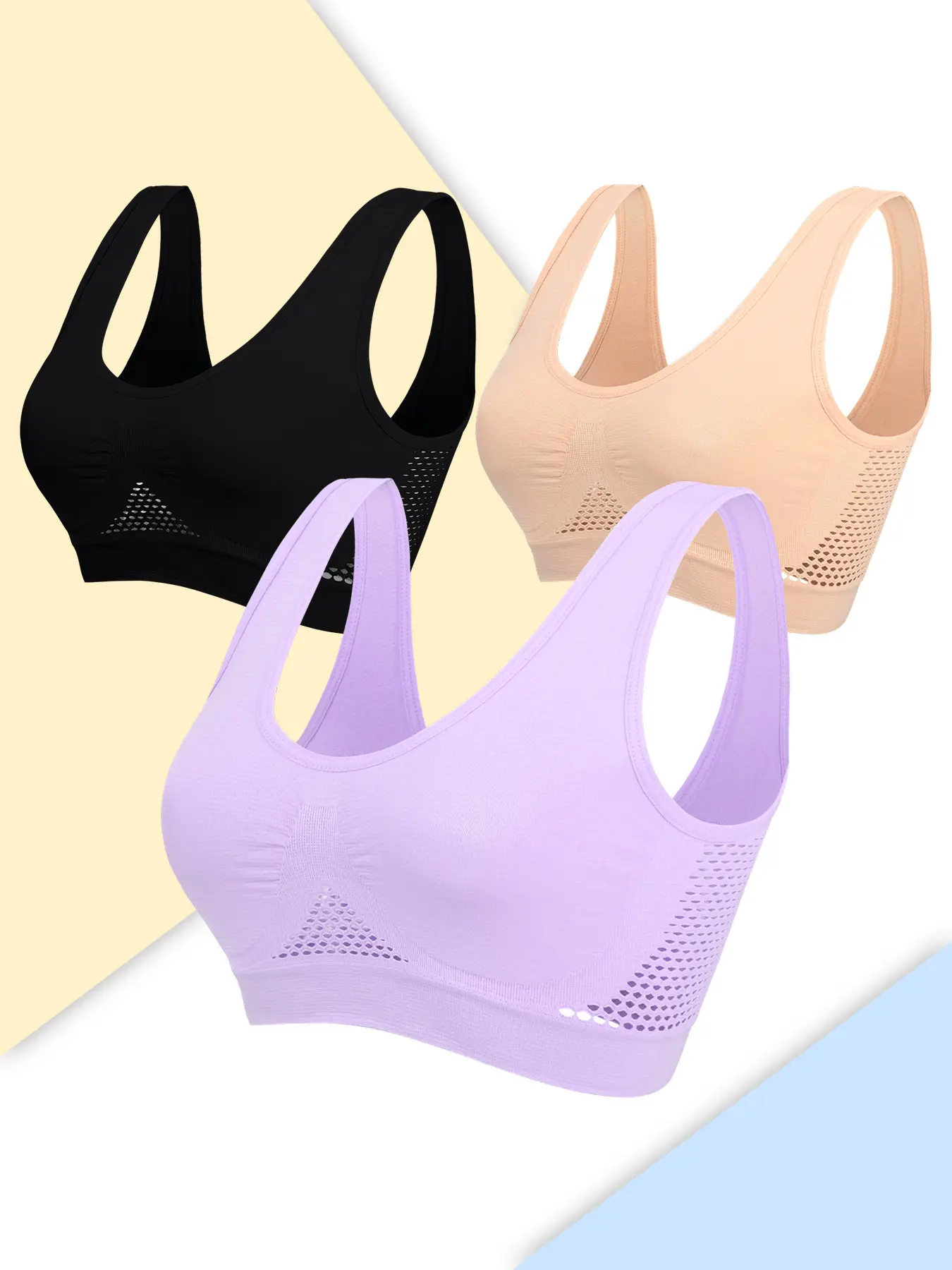 Black + apricot + light purple.